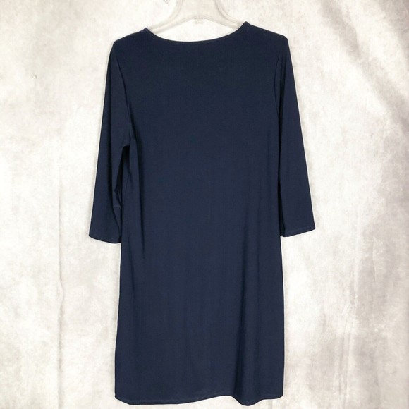 Tacera Women's Sz S Blue Long Sleeve Knee Length Pullover Dress - Picture 5 of 8